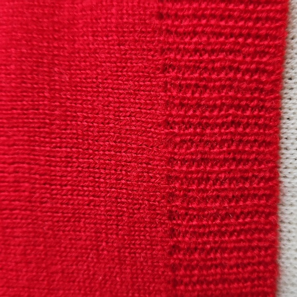 The Work Connection vintage red knit blouse sweater wool mock-neck short sleeveM - Picture 10 of 15